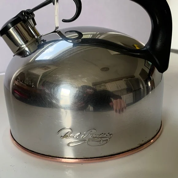 Vintage Paul Revere Stainless Steel Whistling Teakettle with Copper Base - Picture 4 of 7